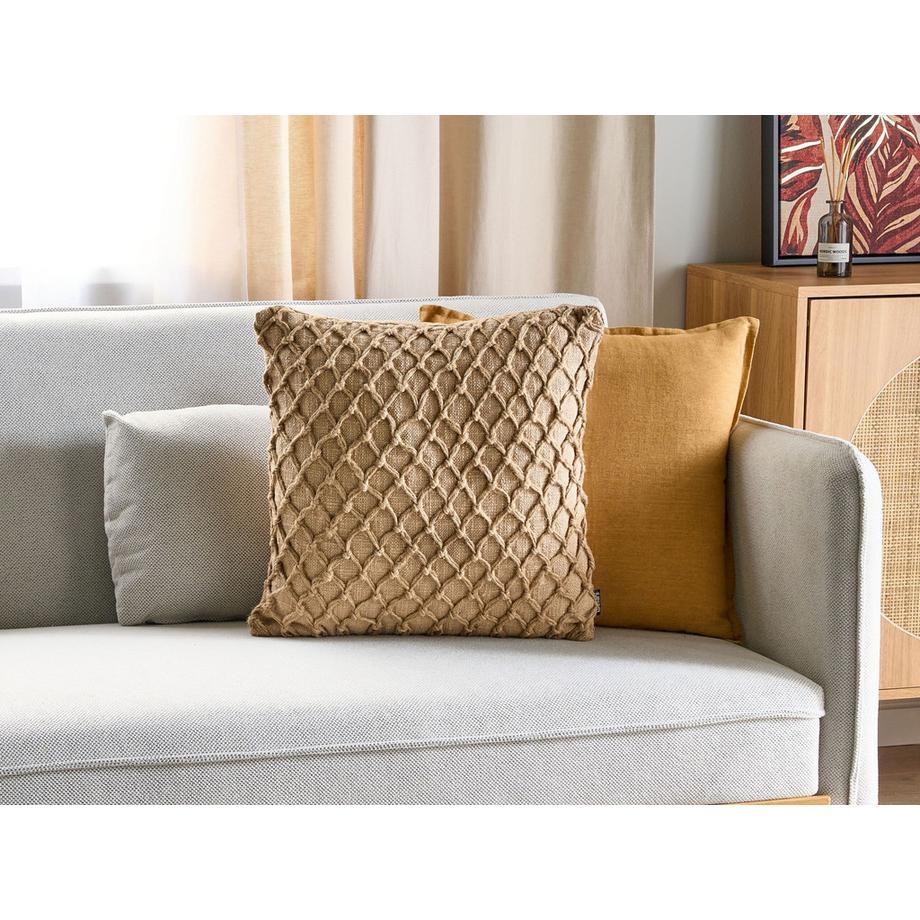 Beliani Coussin en Coton Boho COLLOMIA  