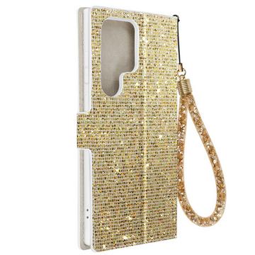 Custodia paillette Galaxy S23 Ultra oro