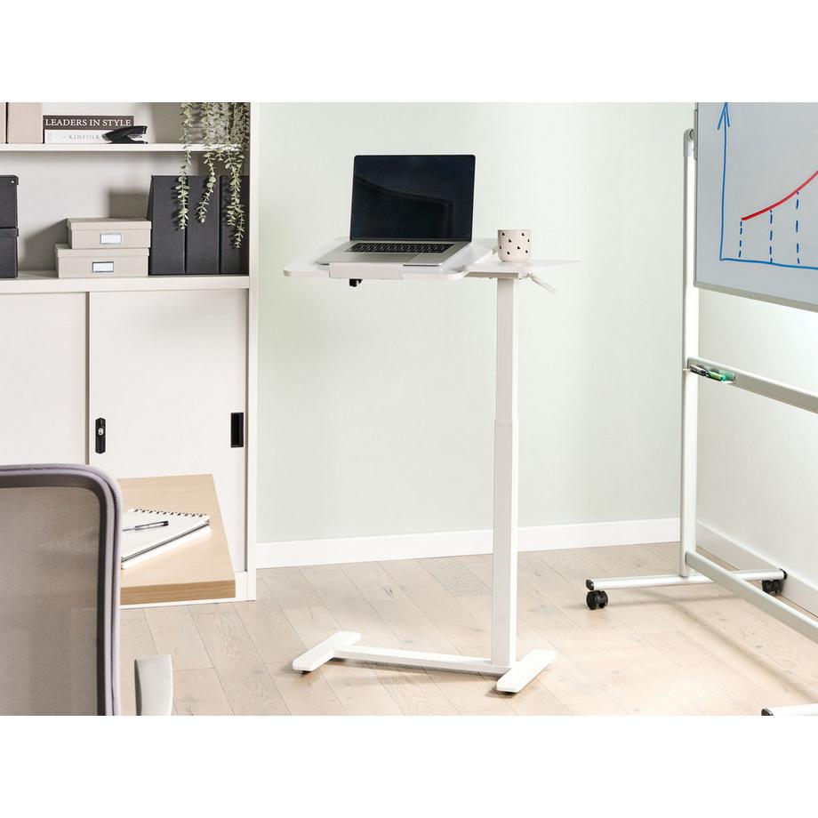 Beliani Bureau réglable manuellement en hauteur pour ordinateur portable en Panneau de particules de bois  SCHOLA  