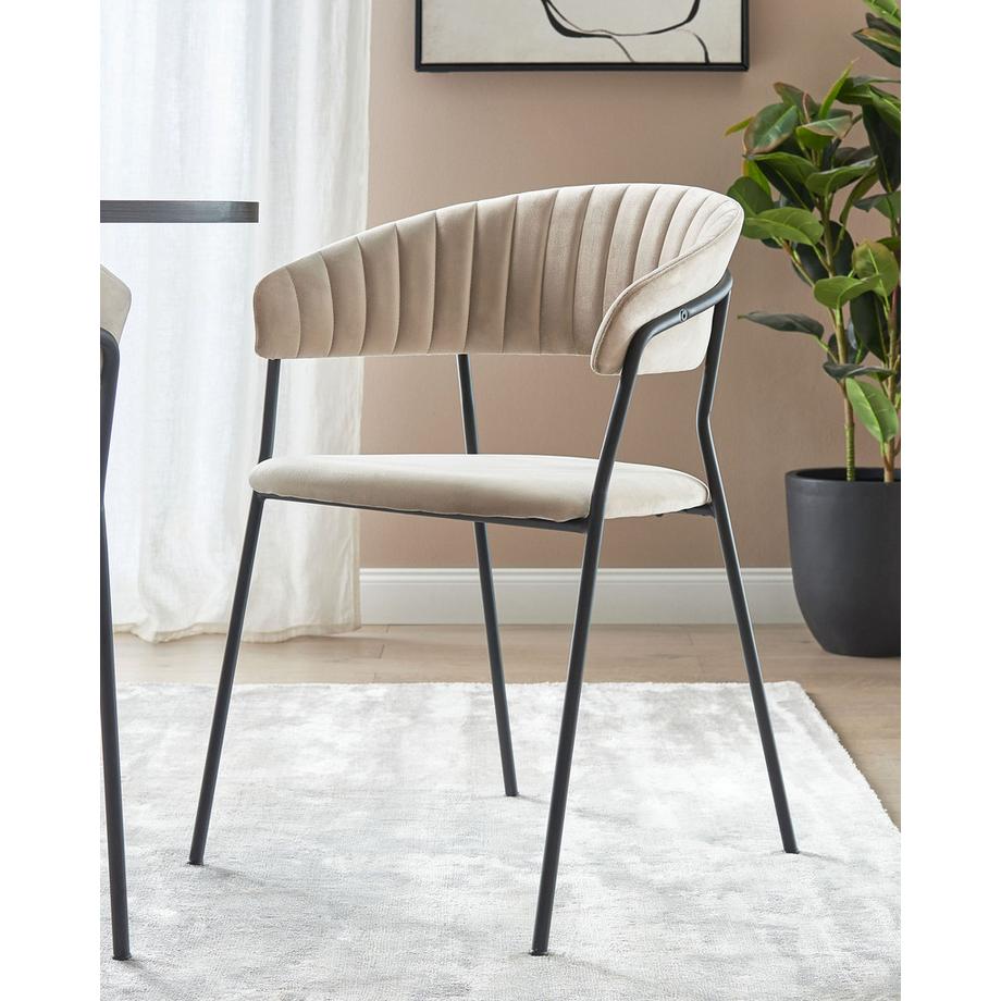 Beliani Set di 2 sedie da pranzo en Velluto Moderno MARIPOSA  