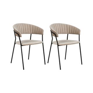 Beliani Lot de 2 chaises de salle à manger en Velours Moderne MARIPOSA  