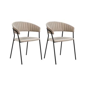 Lot de 2 chaises en Velours Moderne MARIPOSA