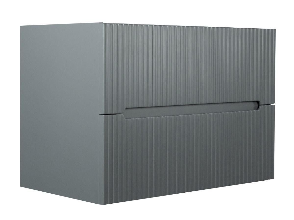 Vente-unique Mobile sotto lavabo sospeso 80 cm a righe Grigie - PAVANI  