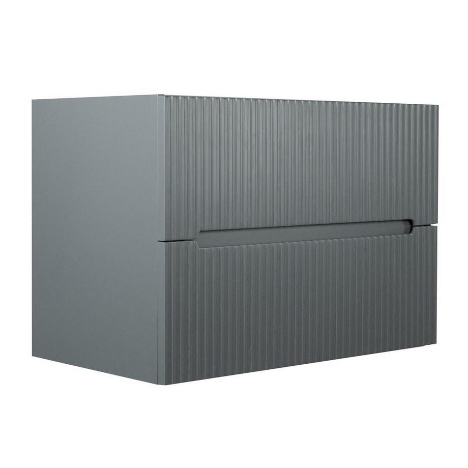 Vente-unique Mobile sotto lavabo sospeso 80 cm a righe Grigie - PAVANI  