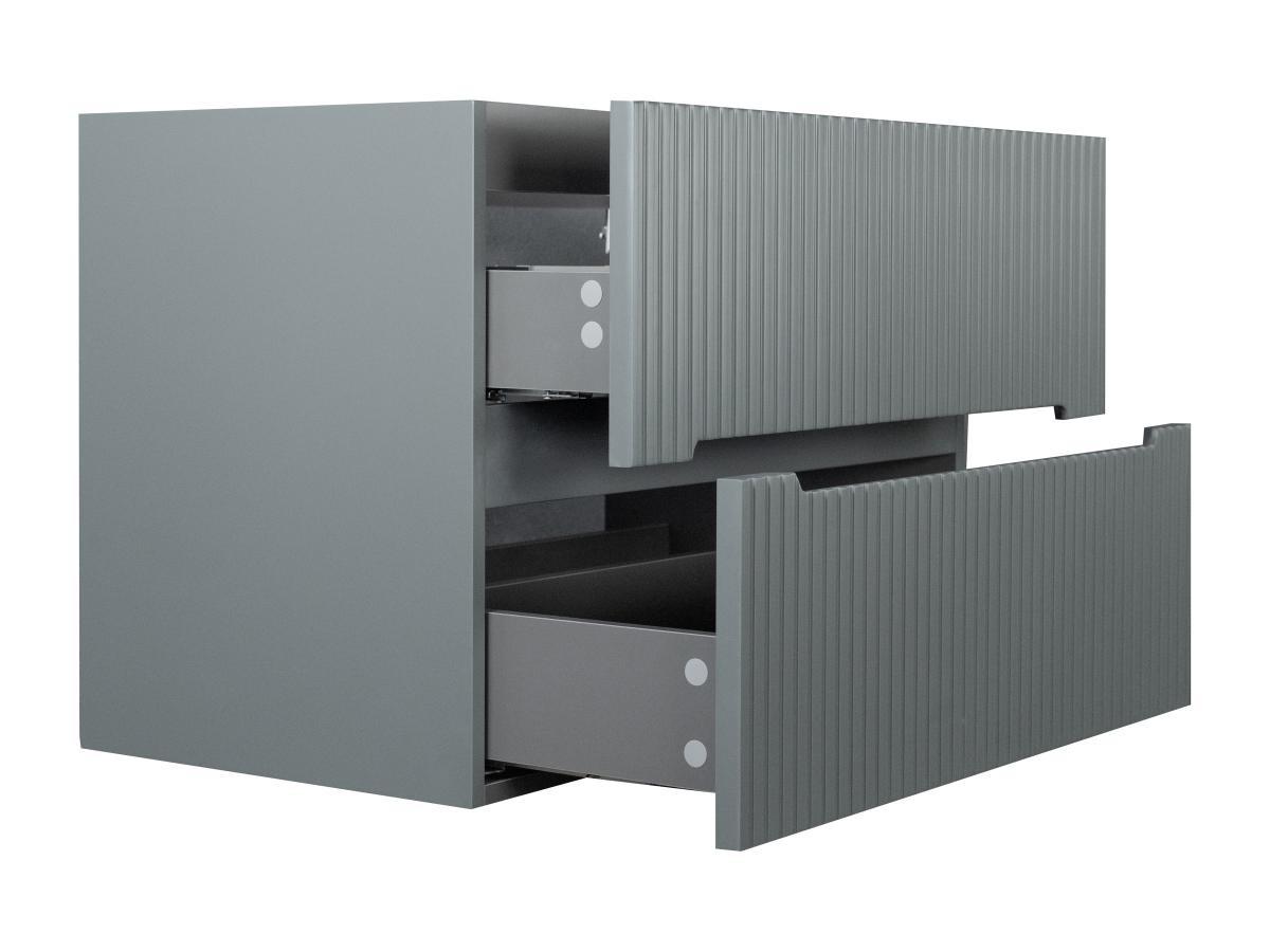 Vente-unique Mobile sotto lavabo sospeso 80 cm a righe Grigie - PAVANI  