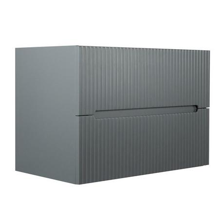 Vente-unique Mobile sotto lavabo sospeso 80 cm a righe Grigie - PAVANI  