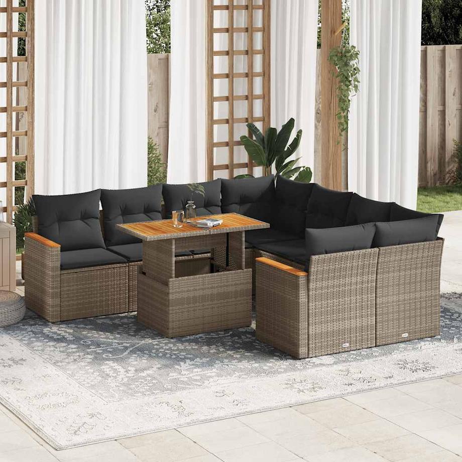 VidaXL set divano da giardino Polirattan  
