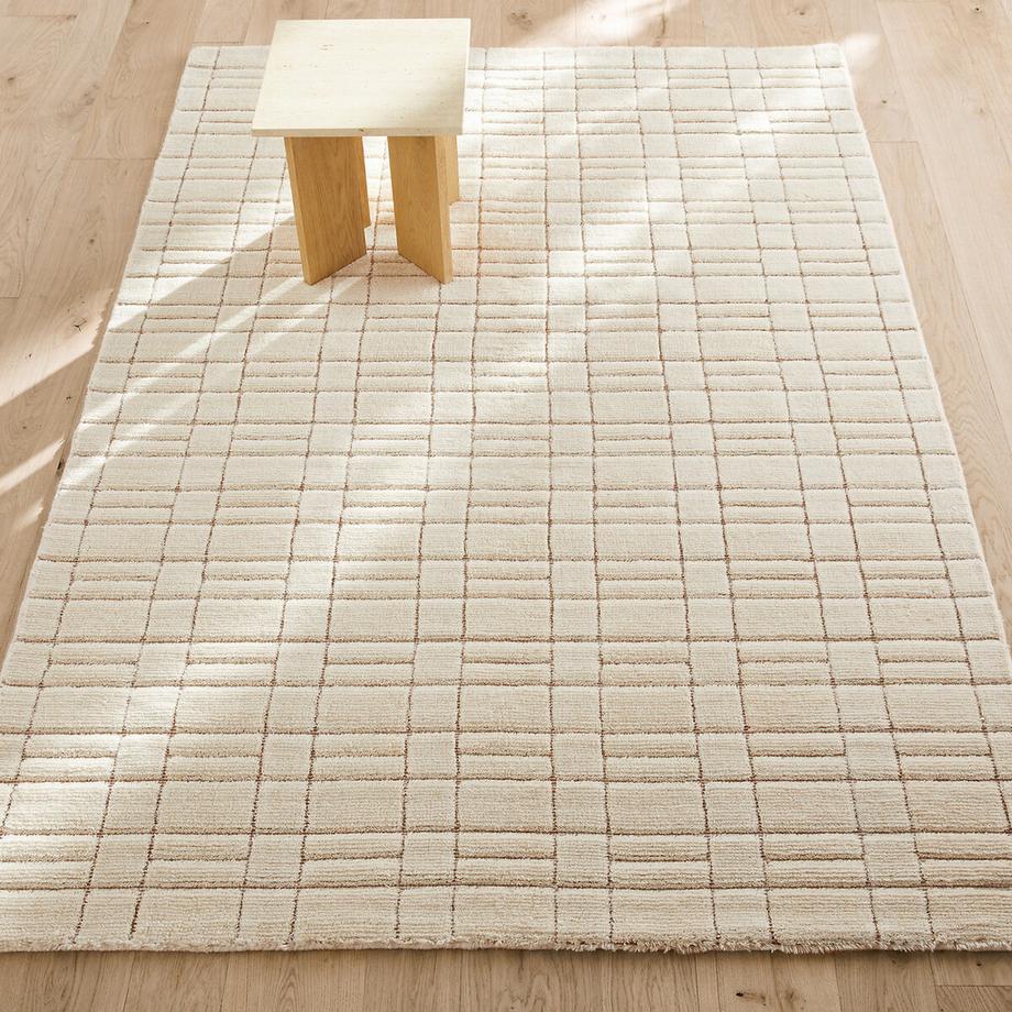 AM.PM Tapis quadrillé en pure laine  