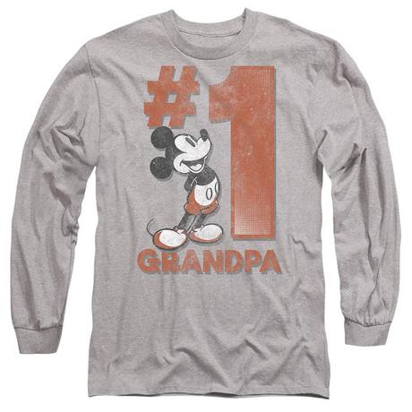 Disney Number 1 Grandpa Mickey Mouse T-Shirt Maniche Lunghe  