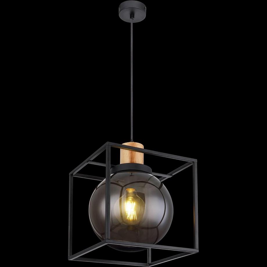 mutoni Lampada a sospensione Hilko in metallo nero opaco 1xE27 LED  