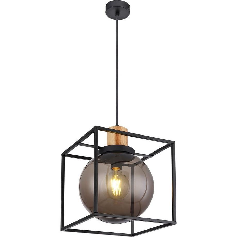 Lampada a sospensione Hilko in metallo nero opaco 1xE27 LED