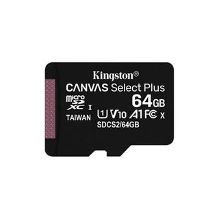 Kingston  64GB MICROSDXC CANVAS SELECT 2P 2PC 100R A1 C10 CARD+SD ADAPTER 