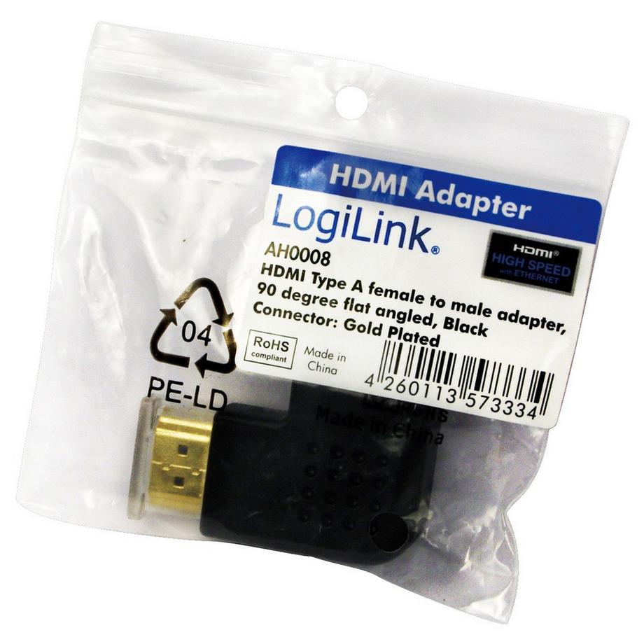 LogiLink  Adattatore angolare HDMI Ha-Ho 90° 4K/30Hz 