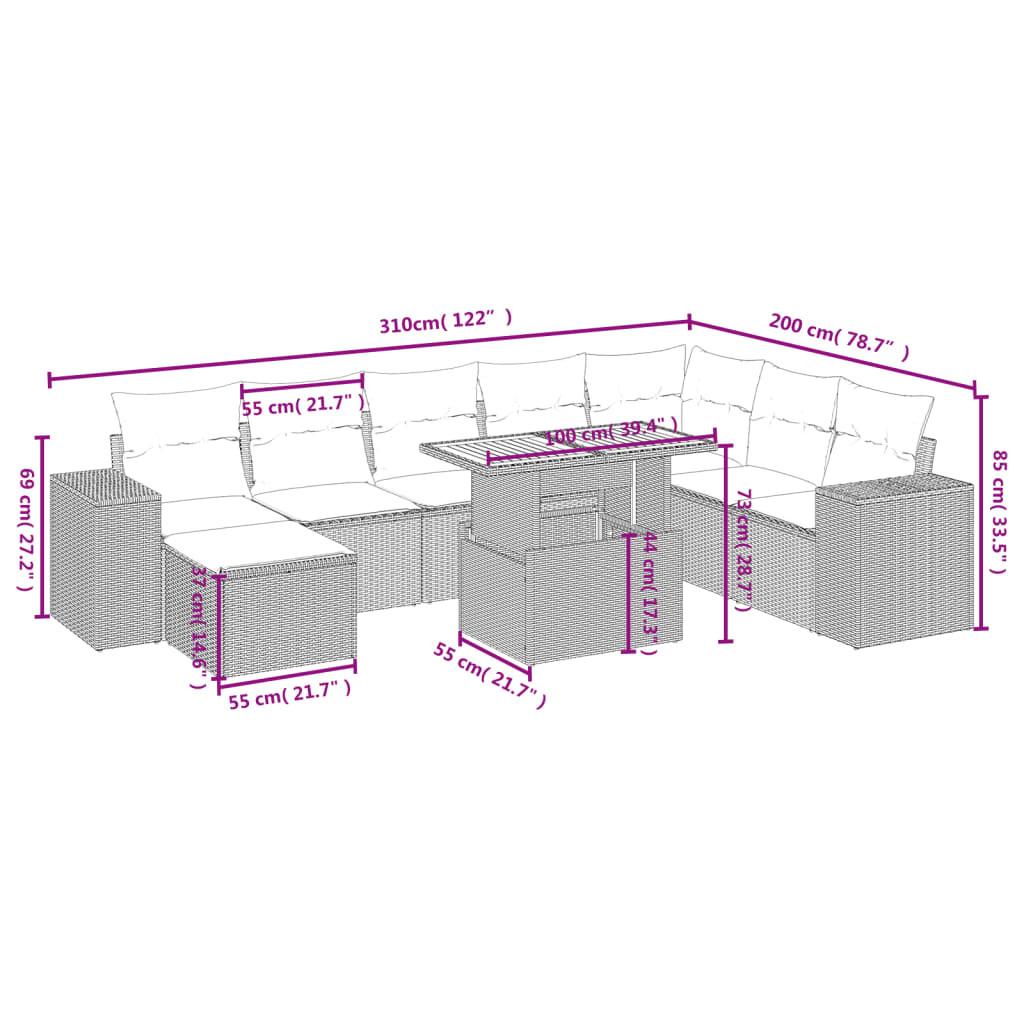 VidaXL Ensemble de canapés de jardin rotin synthétique  