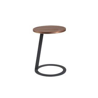 ANGEL CERDA Table d'angle en noyer et acier noir  