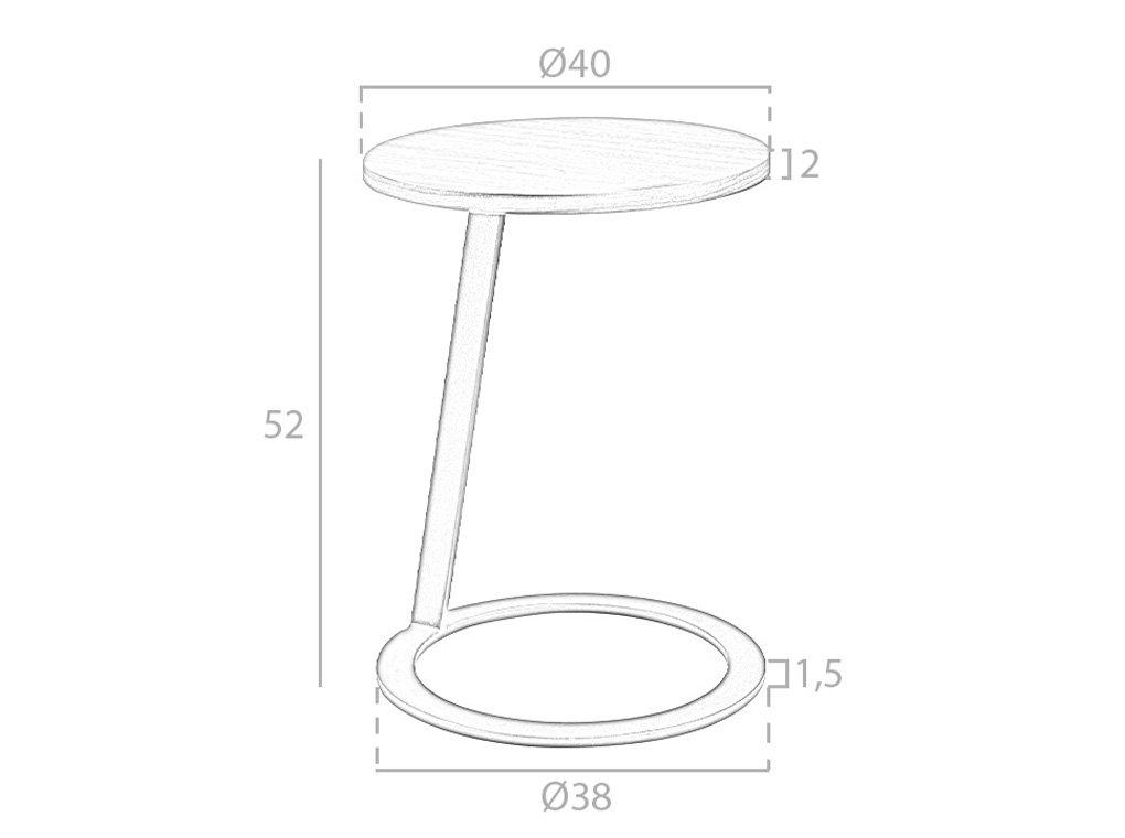 ANGEL CERDA Table d'angle en noyer et acier noir  