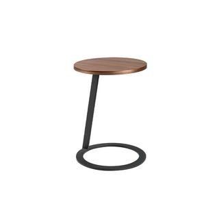 ANGEL CERDA Table d'angle en noyer et acier noir  