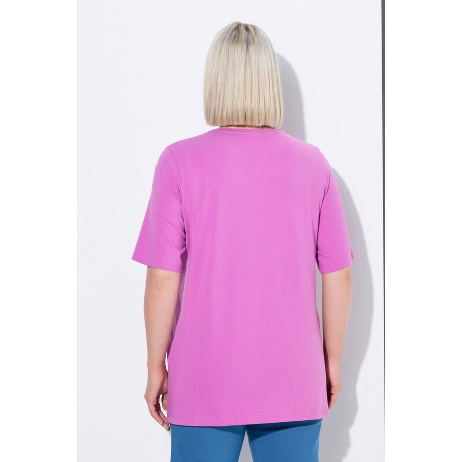 Ulla Popken T-shirt Coupe A Col V Manches Courtes  