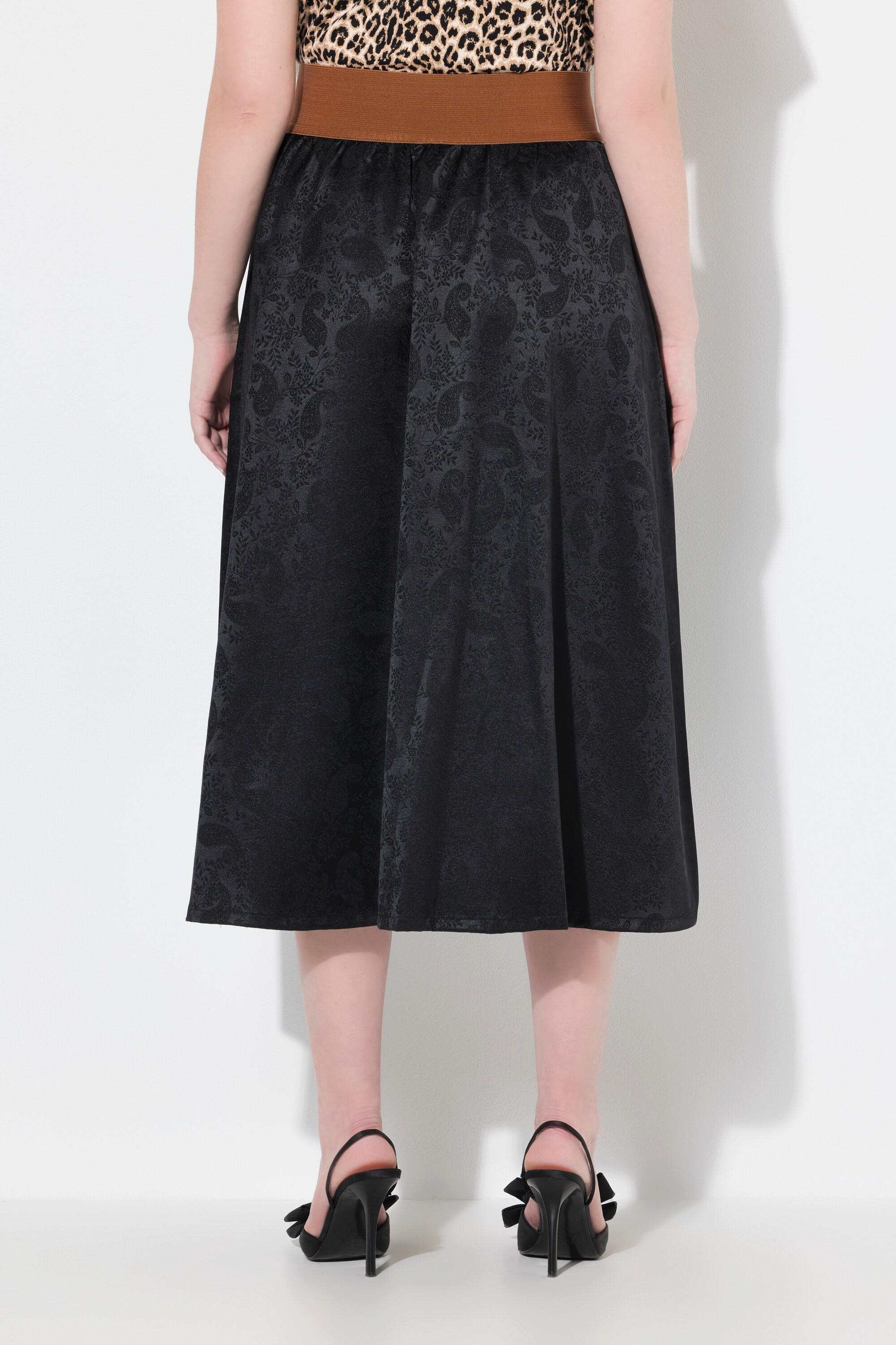 Ulla Popken Jacquard Maxirock mit Elastikbund  