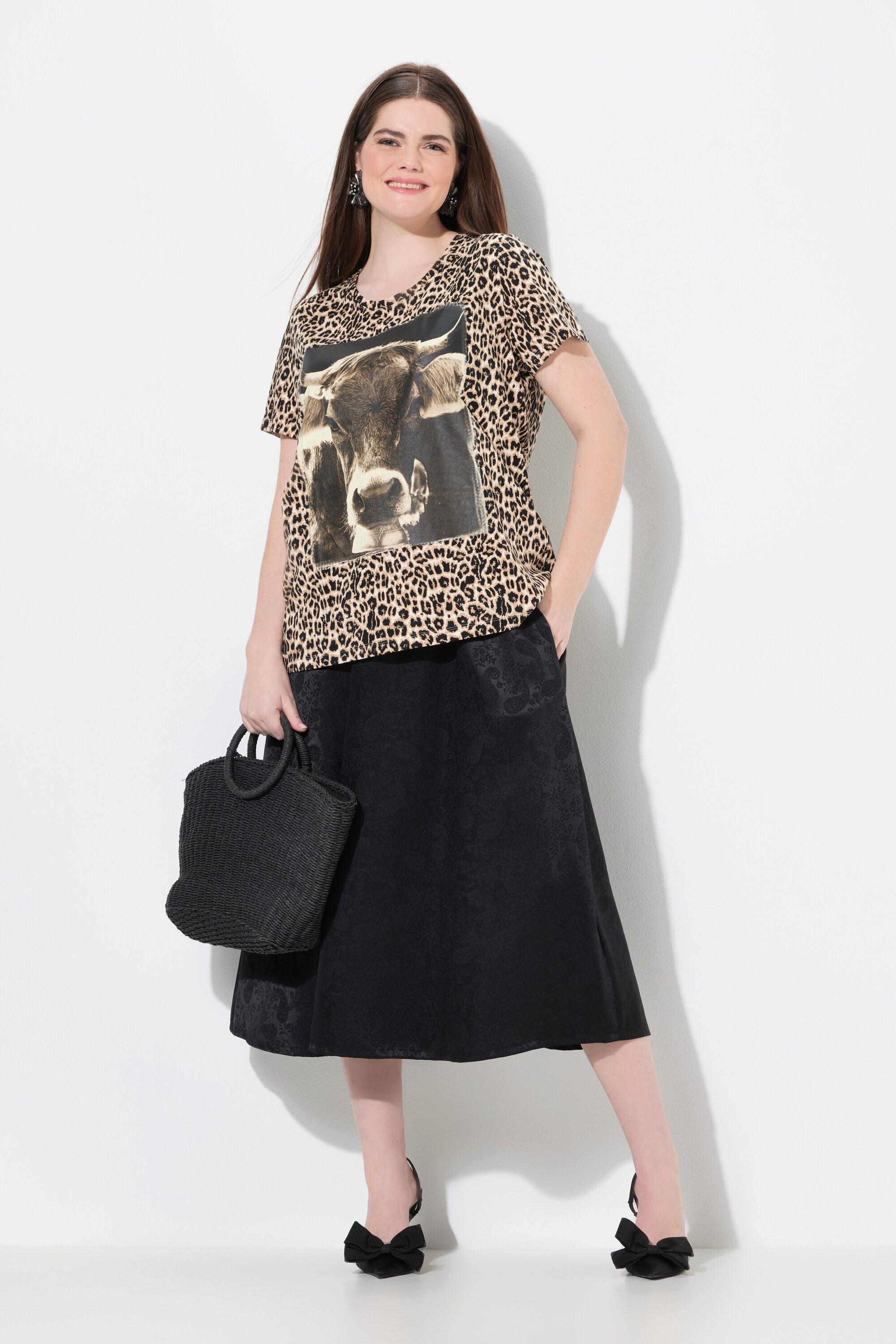 Ulla Popken Jacquard Maxirock mit Elastikbund  