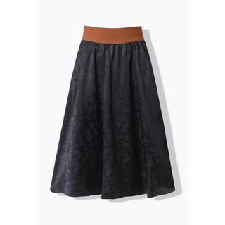 Ulla Popken Jacquard Maxirock mit Elastikbund  