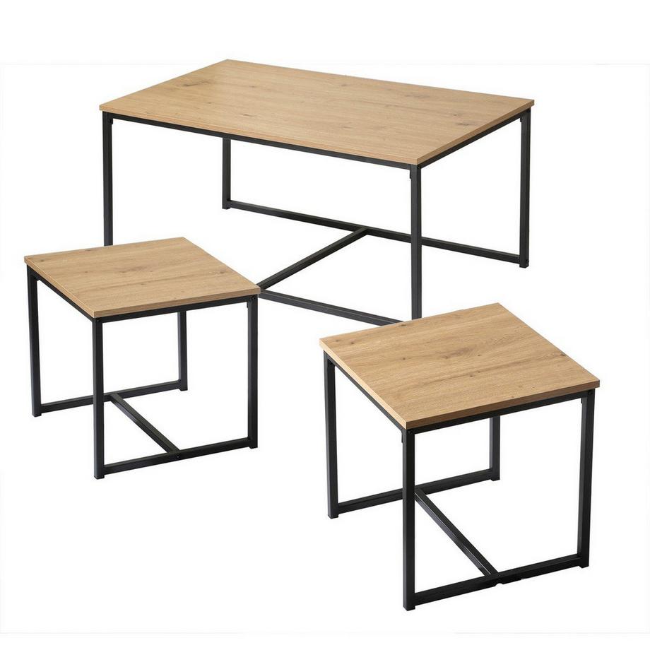 Calicosy Lot de 3 tables basses gigognes L100 cm - LENNY  