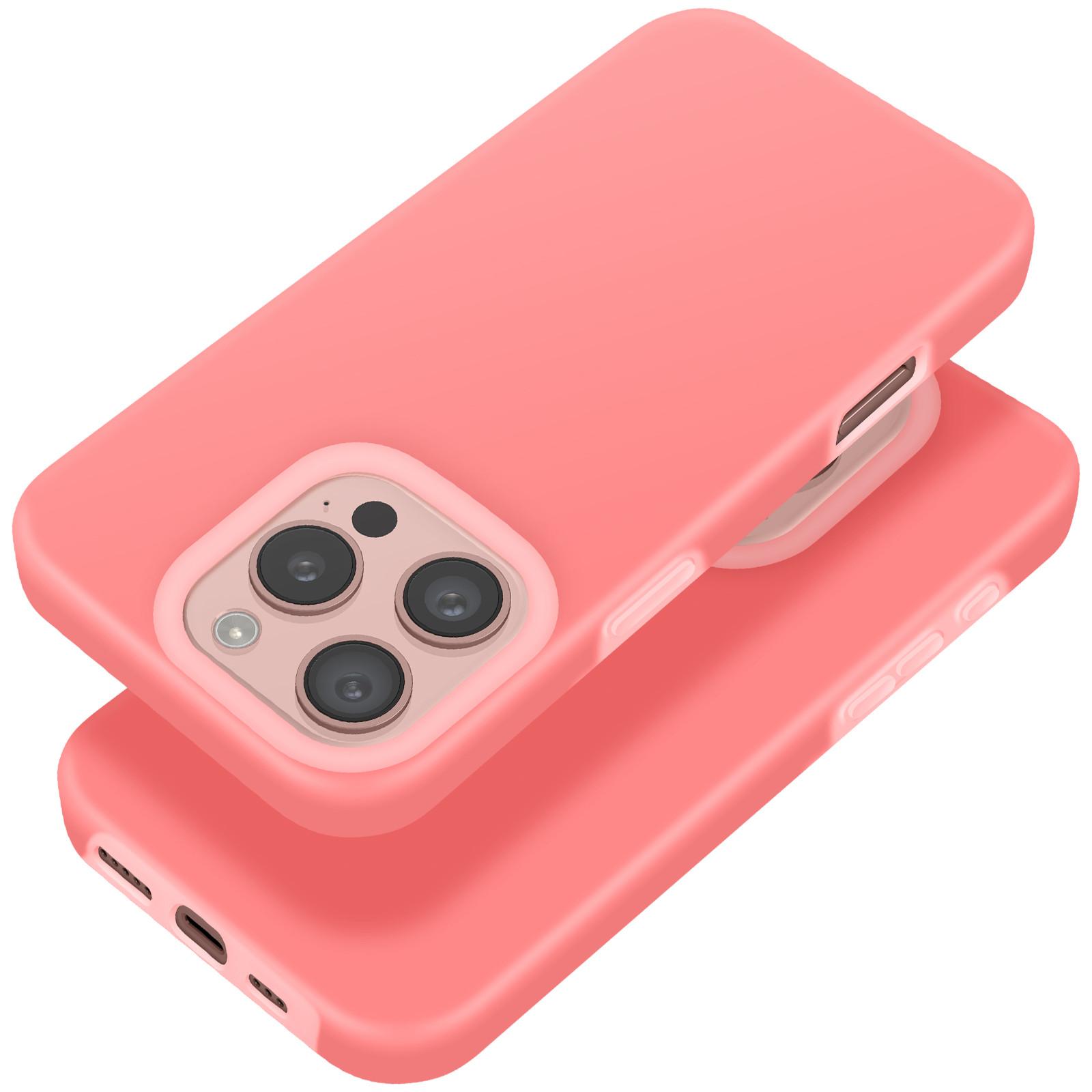 Avizar  Silikonhülle iPhone 16 Pro Max Lachsrot 