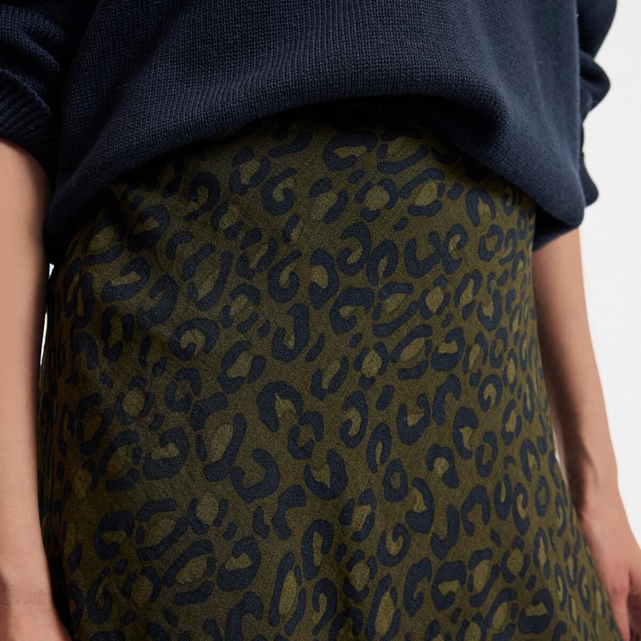 La Redoute Collections Jupe mi-longue A-ligne imprimé léopard  