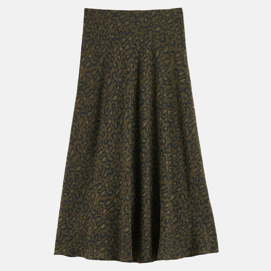 La Redoute Collections Jupe mi-longue A-ligne imprimé léopard  