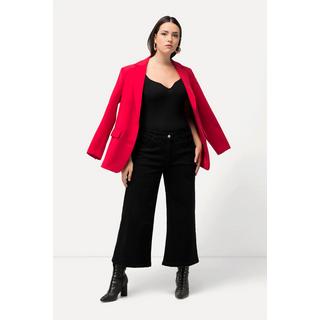 Ulla Popken  Culottes di jeans modello Mary con taglio della gamba ampio e lungo fino al polpaccio ed elasticizzazione 