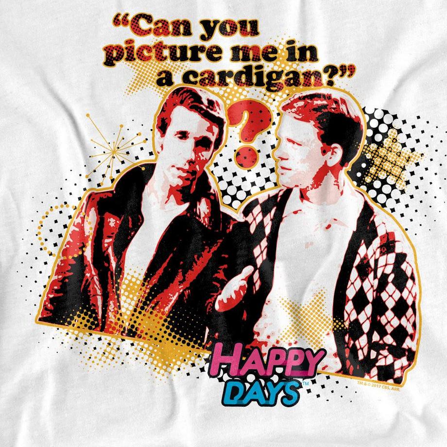 Happy Days No Cardigans Bedrucktes T-Shirt  