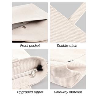 Only-bags.store Cord Tasche Umhängetasche mit Reißverschluss Groß Shopper Tasche Handtasche  