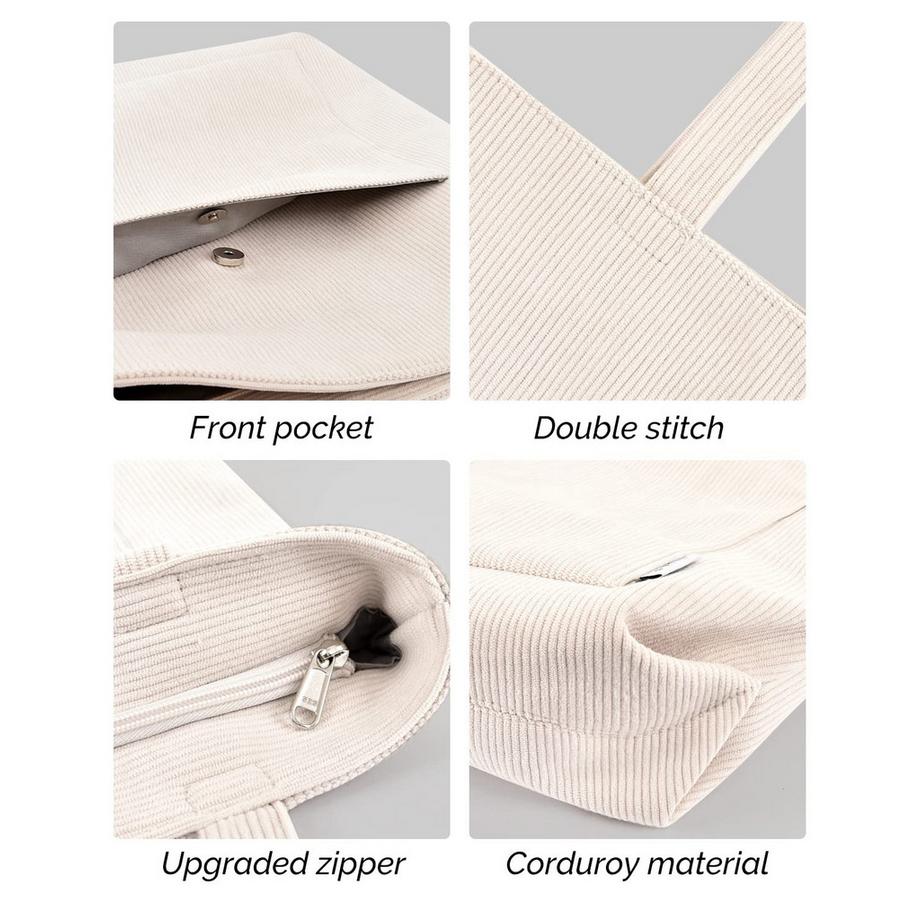 Only-bags.store Cord Tasche Umhängetasche mit Reißverschluss Groß Shopper Tasche Handtasche  