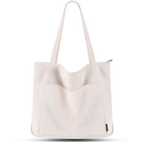 Only-bags.store Cord Tasche Umhängetasche mit Reißverschluss Groß Shopper Tasche Handtasche  