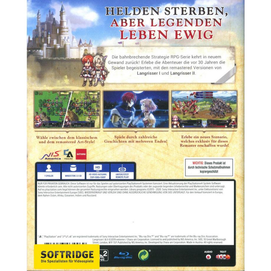 NIS America  Langrisser 1 + 2 