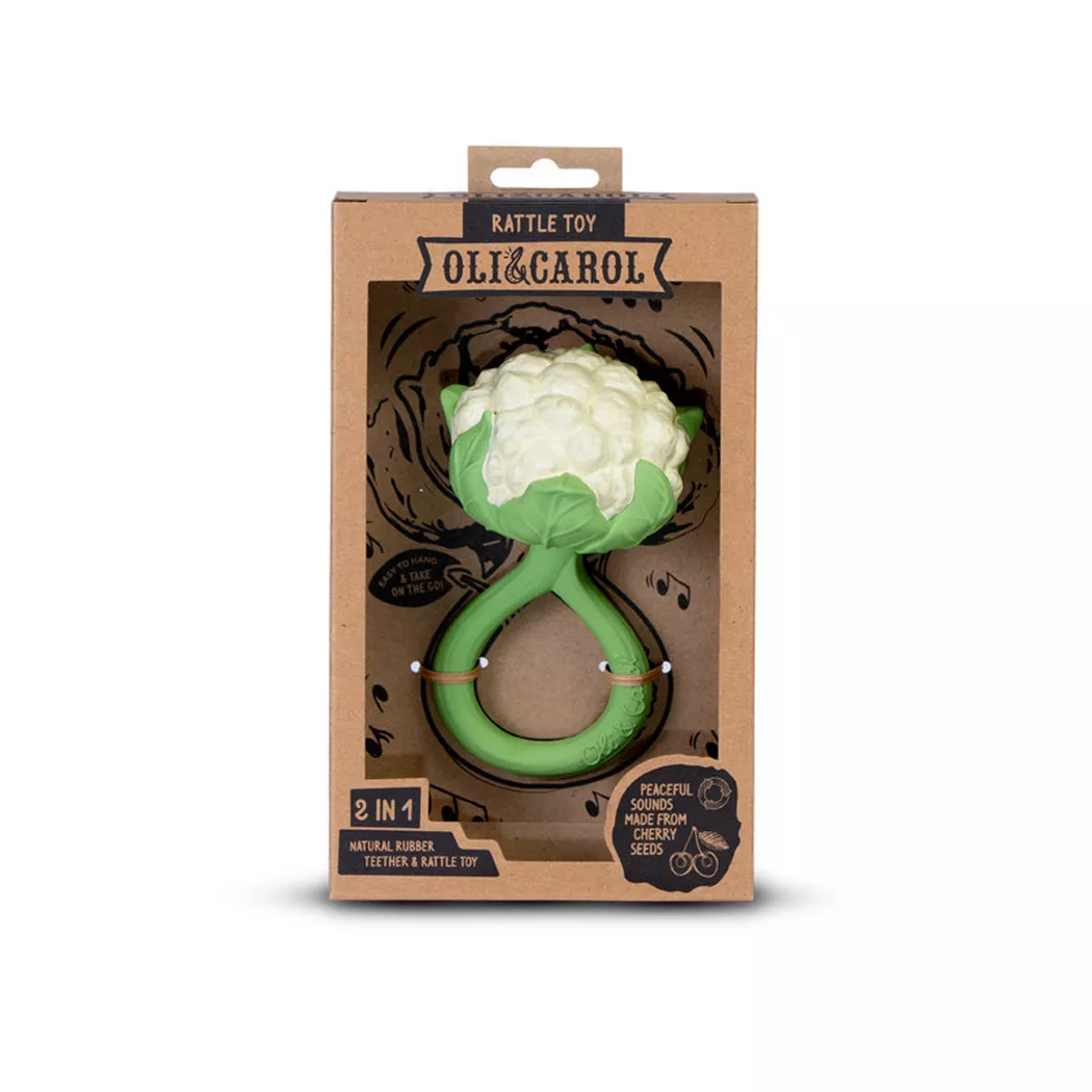 Oli & Carol - Chou-fleur hochet, Oli&Carol, 10cm, Blanc
