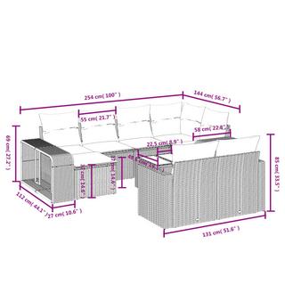 VidaXL set divano da giardino Polirattan  