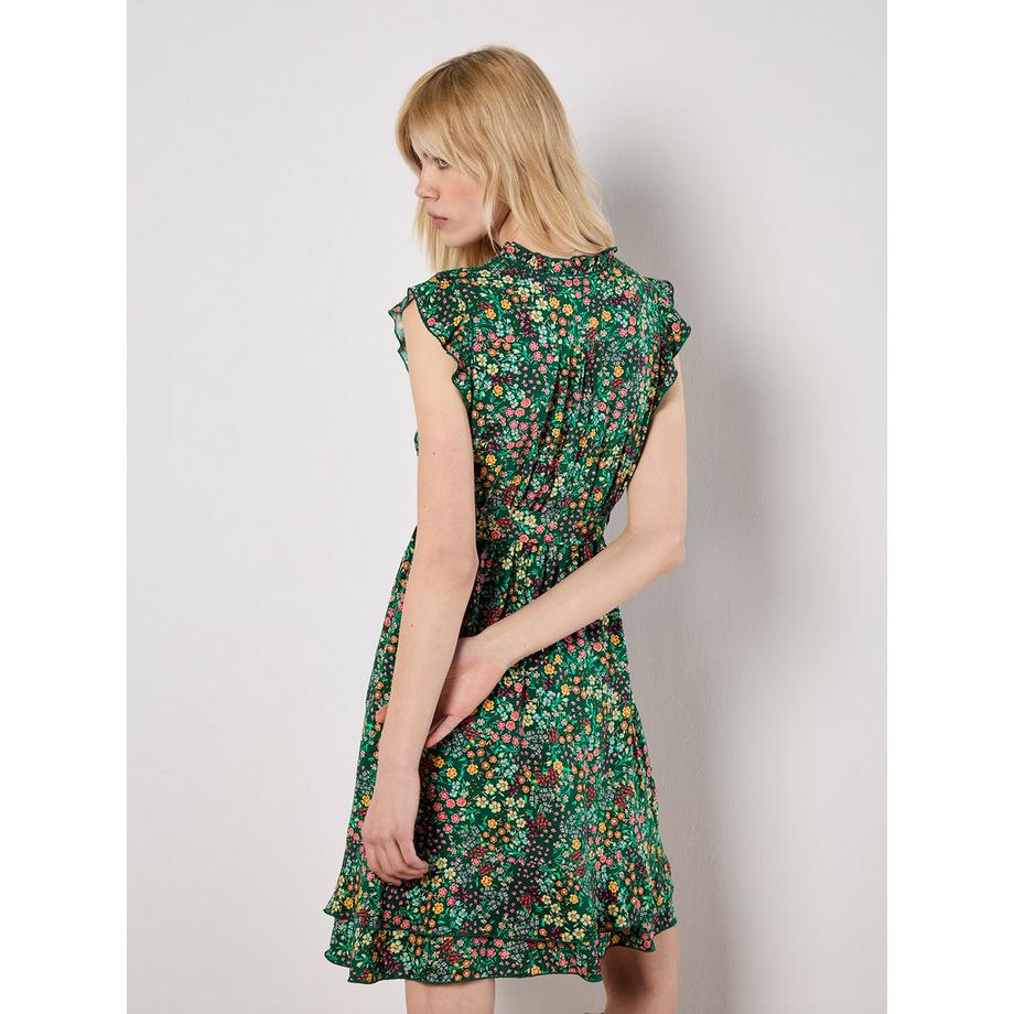 APRICOT Minikleid zierliche Blumenrüschen  