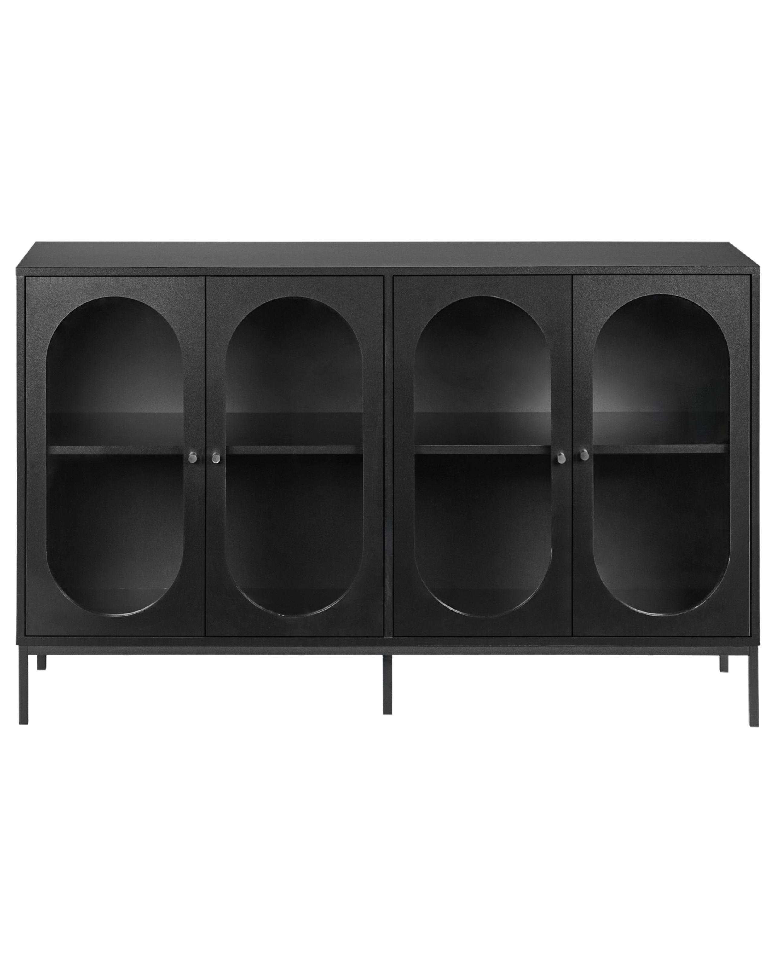 Beliani Buffet avec vitrine en verre en Panneau de particules de bois Industriel LANGFORD  