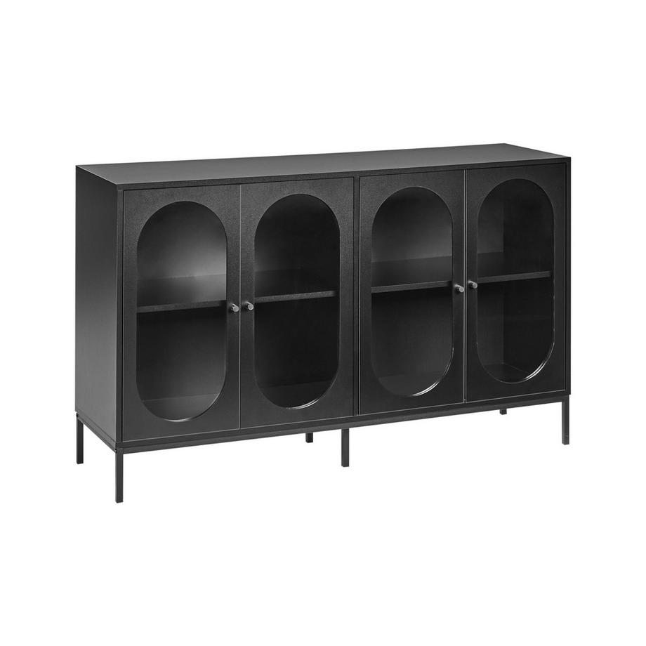 Beliani Sideboard mit Glastüren aus Faserplatte Industriell LANGFORD  