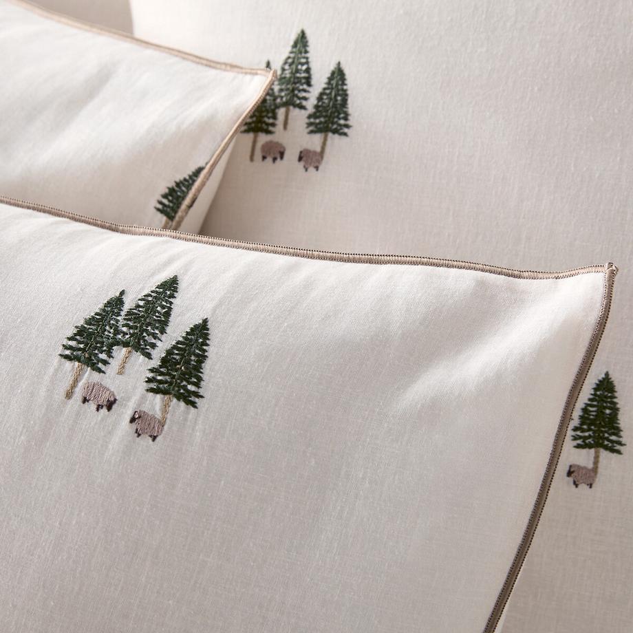 La Redoute Intérieurs Anton Cotone Lino Lavato Copripiumino Ricamato  