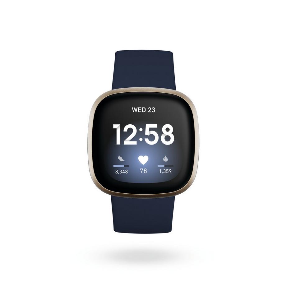 fitbit  Versa 3 AMOLED 40 mm Digital Touchscreen Gold WLAN GPS 