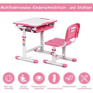 Northix Scrivania inclinabile per bambini, scrivania per giovani, rosa  