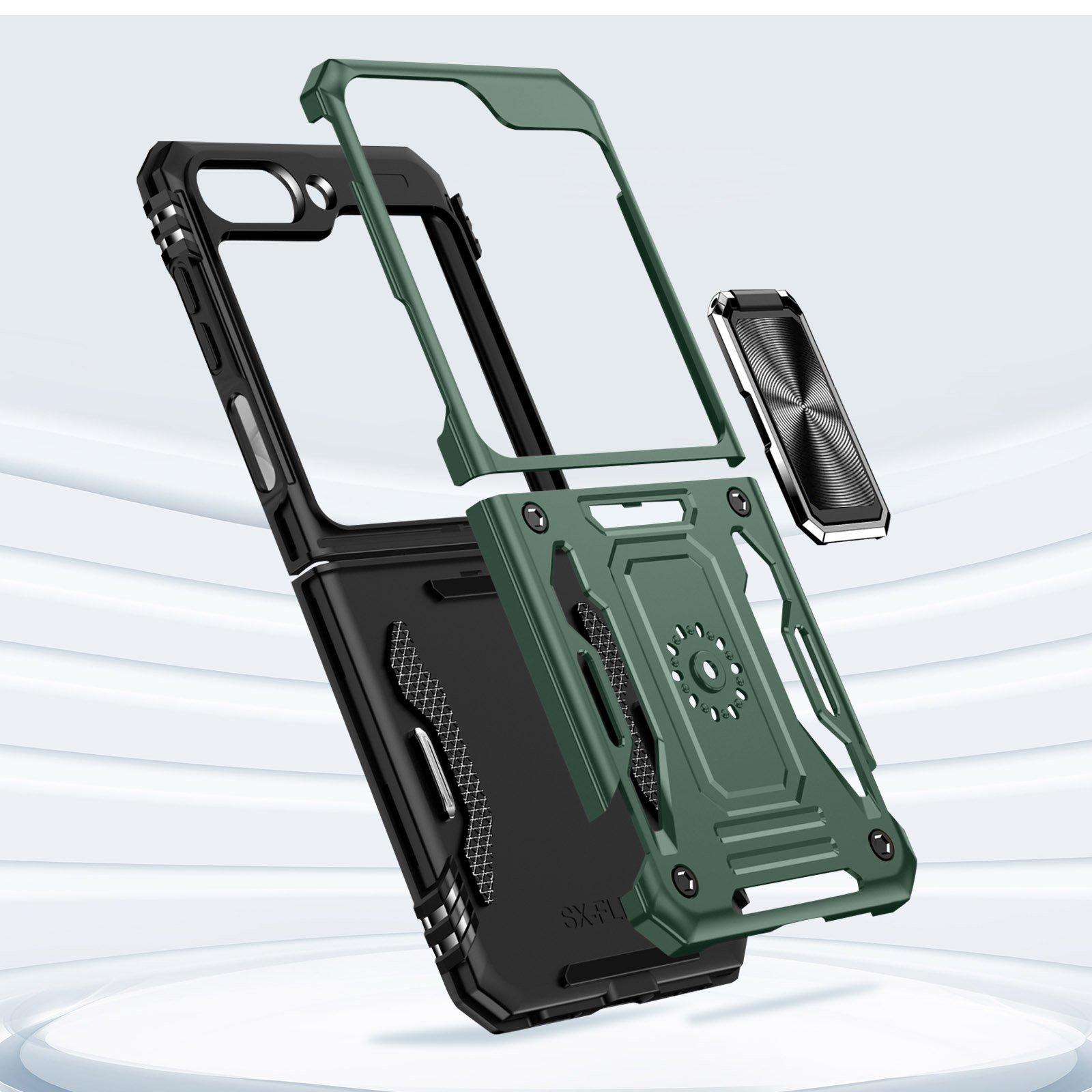 Avizar  Coque Bague Samsung Z Flip 5 Bumper Vert 