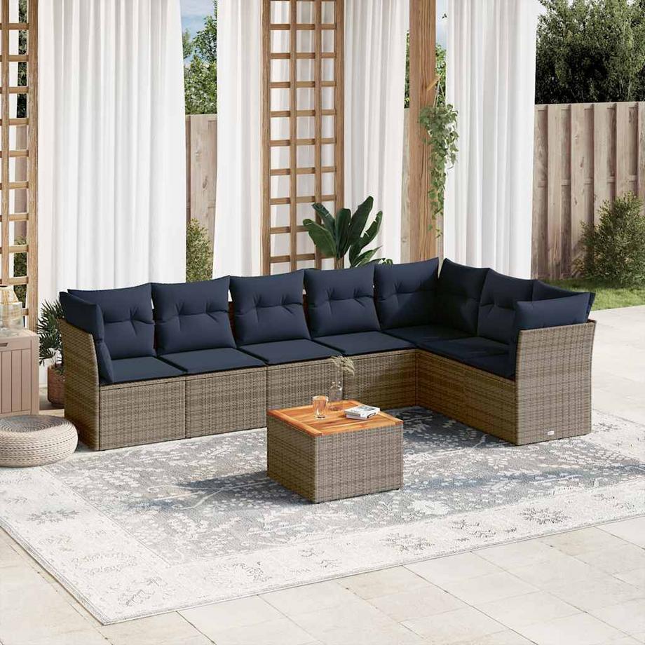 VidaXL set divano da giardino Polirattan  