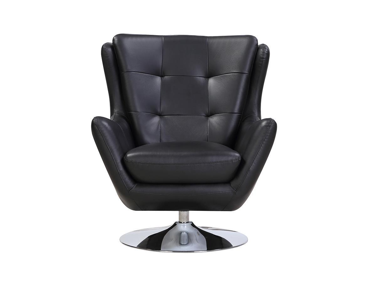 Vente-unique Fauteuil pivotant en cuir ANABA  