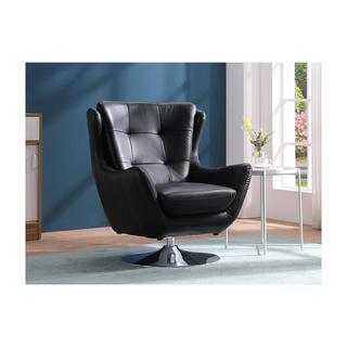 Vente-unique Fauteuil pivotant en cuir ANABA  