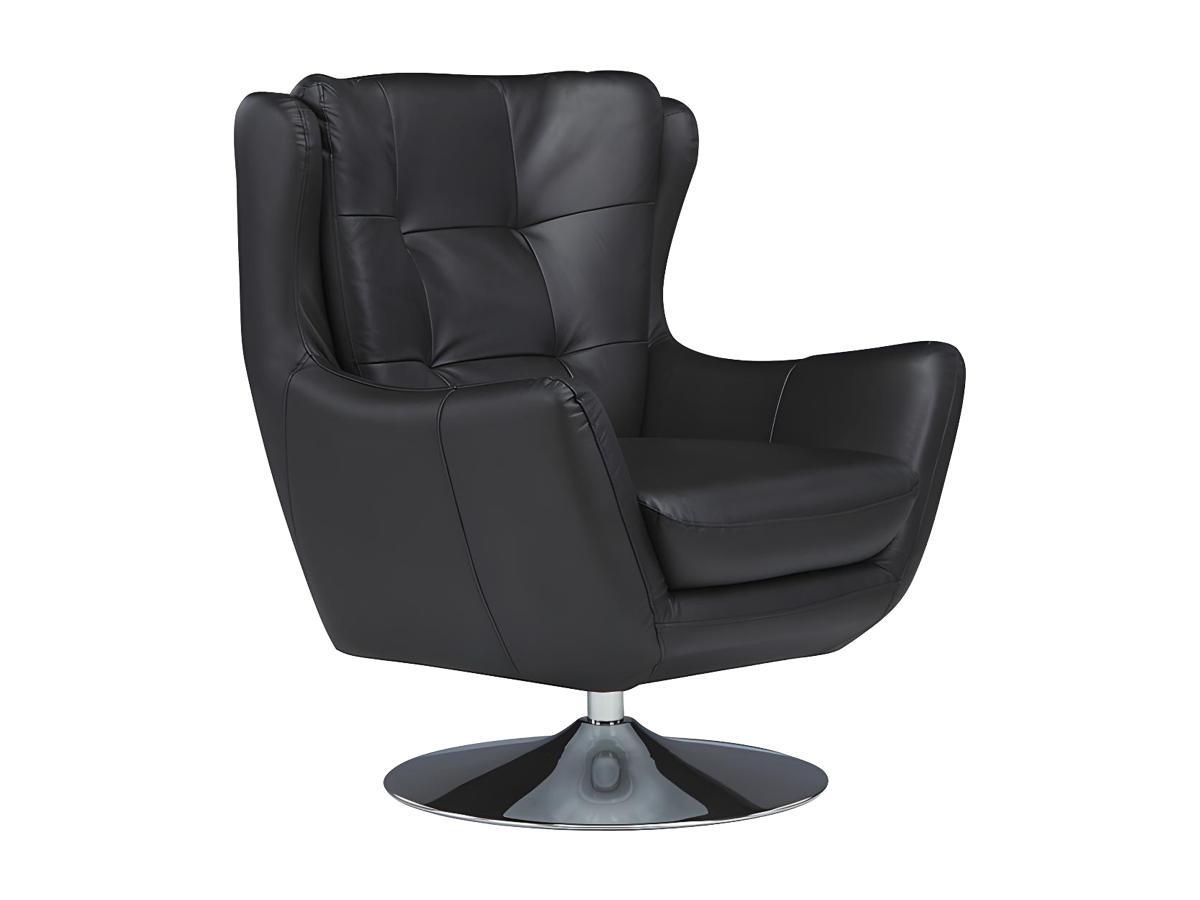 Vente-unique Fauteuil pivotant en cuir ANABA  