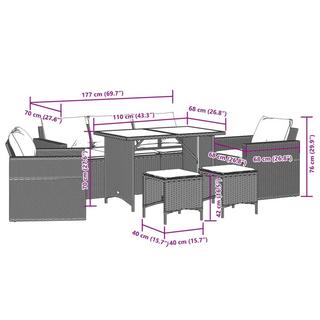 VidaXL Ensemble de canapés de jardin rotin synthétique  