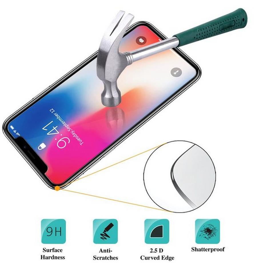 eStore  iPhone X/XS Displayschutzfolie - Gehärtetes Glas 